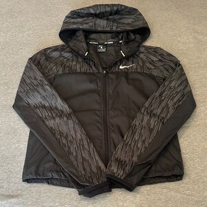 Nike Black and Gray Hooded Windbreaker